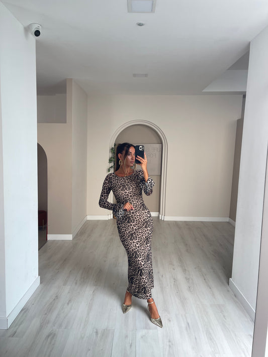 Vestido justo leopardo