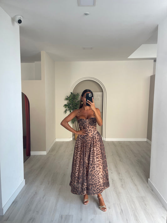 Vestido leopardo c copa