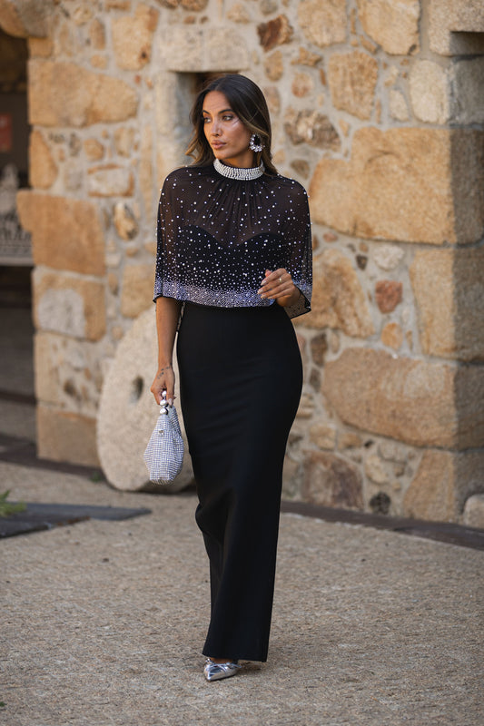 Vestido Bandage com capa