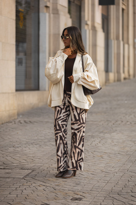 Casaco oversize bege