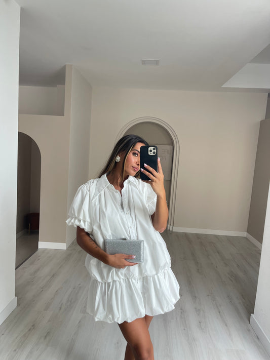Vestido camiseiro curto - Branco