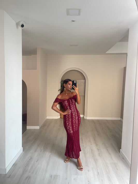 Vestido Frederica - bordeux