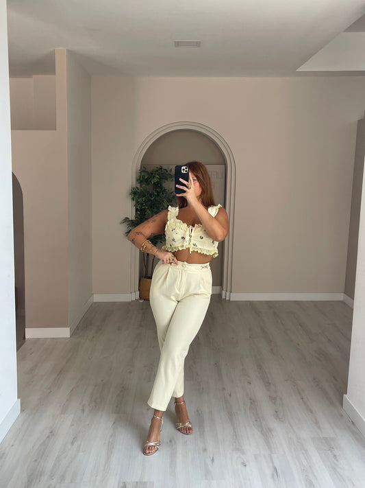 Top c/folhos - amarelo