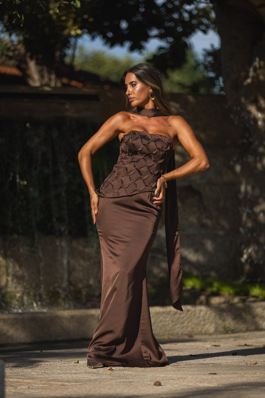 Vestido Londres - castanho
