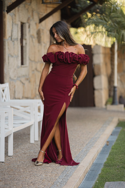 Vestido Uruguai - bordeux
