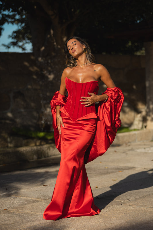 Vestido Cabo-Verde - vermelho