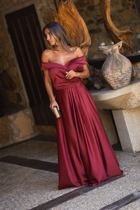Vestido Timor - bordeux