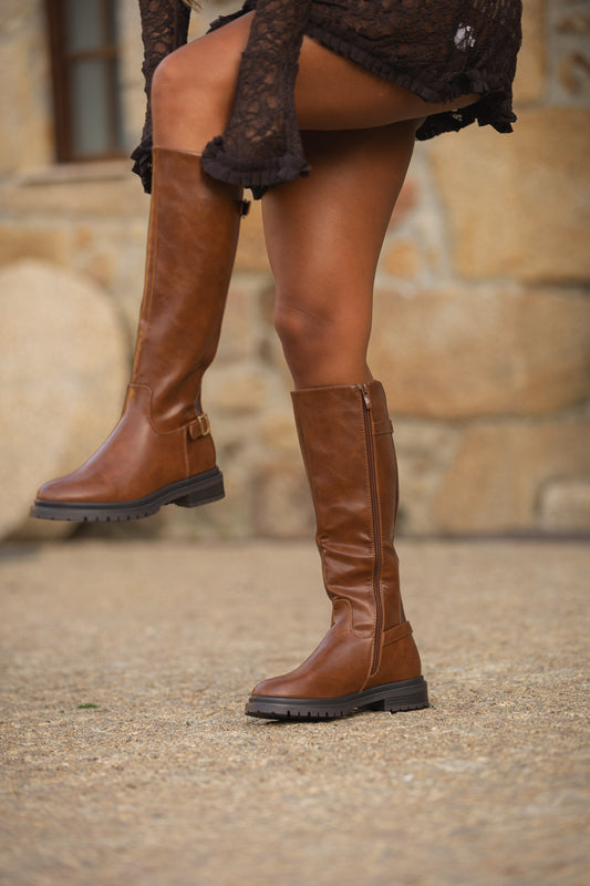 Bota cavaleira - camel
