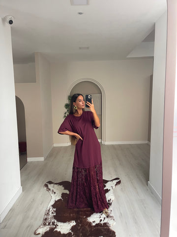 Vestido oversize Lumina - bordeux