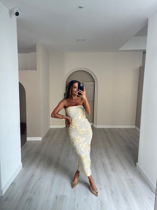 Vestido Flower - Bege