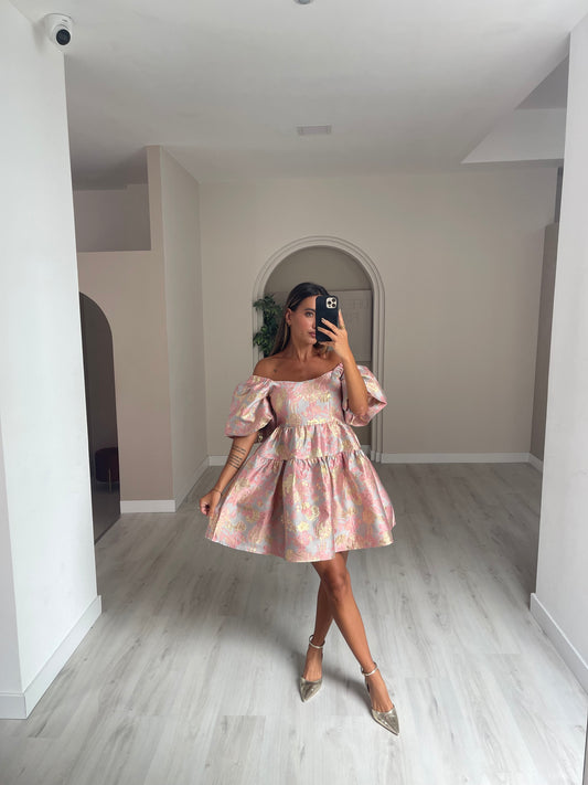 Vestido Texturado c/ manga balão