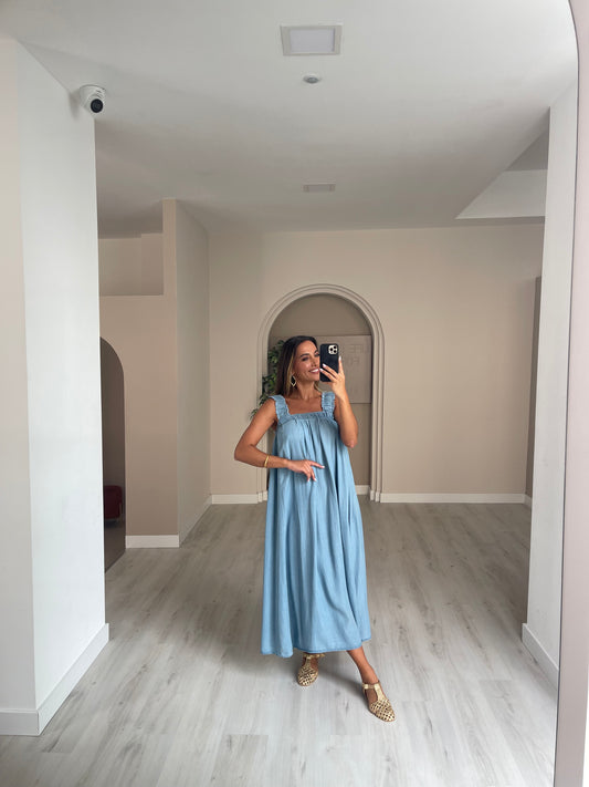 Vestido de ganga fluido