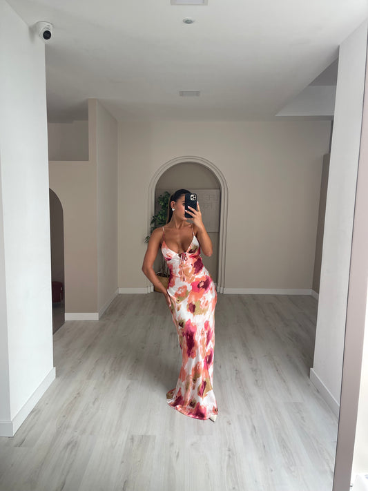 Vestido valencia - rosa c/ laranja (Copiar)