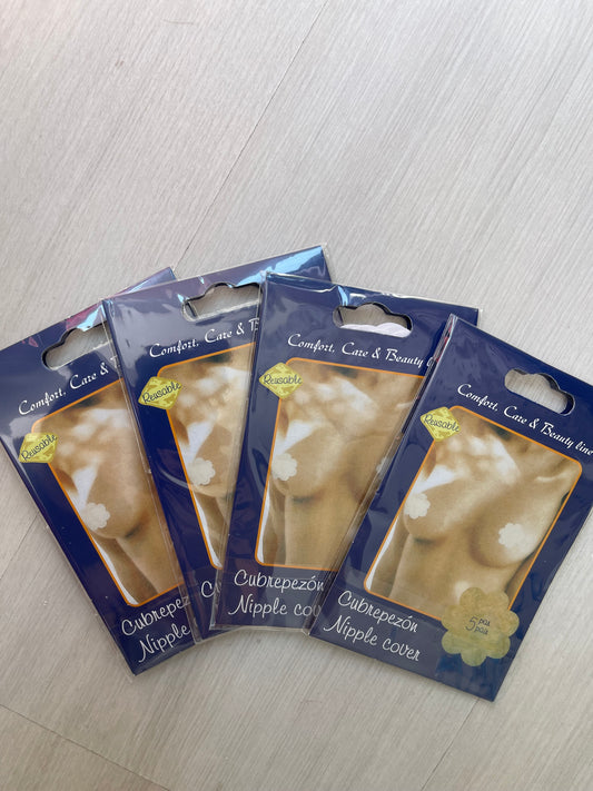 Pack 5 tapa mamilos descartáveis - Bege