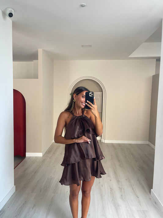 Vestido Cocktail - castanho