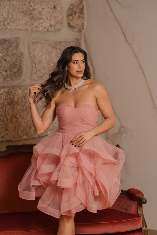 Vestido Genebra - rosa bebé