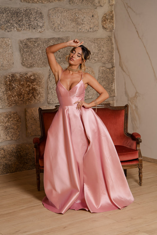 Vestido Bolonha - Rosa Bebé