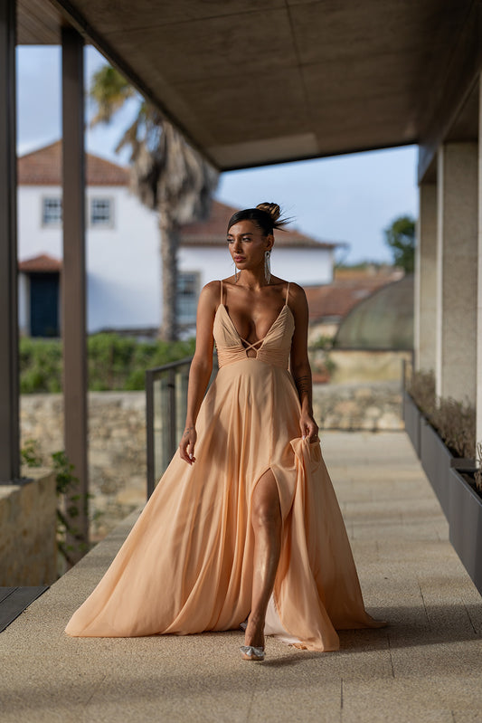 Vestido Letônia - Salmão