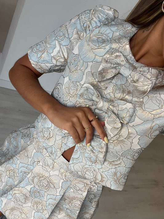 Blusa Texturada c/ laços - Azul