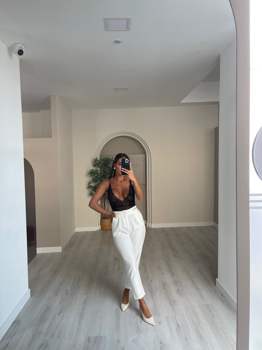 Calça c/ pormenor dourado - Branco
