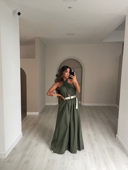 Jumpsuit Algodão Lumina - Verde Tropa