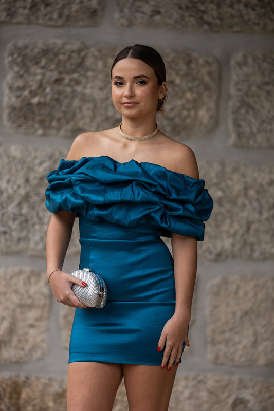 Vestido Palma - Azul Petróleo