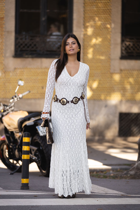 Vestido Renda comprido branco