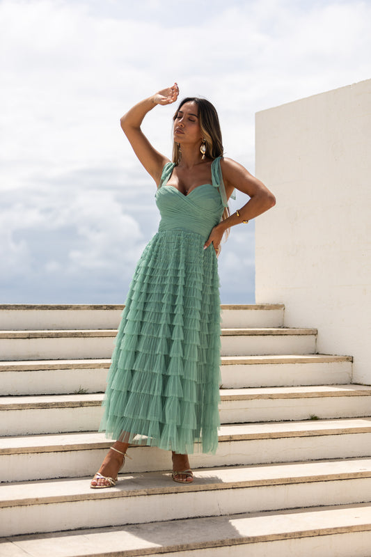 Vestido Eslováquia - Verde Água