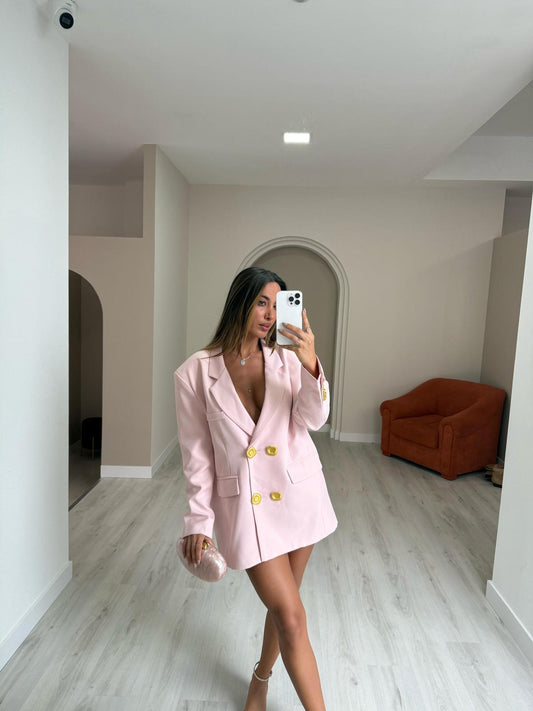 Blazer/Vestido Sophia - Rosa Bebé
