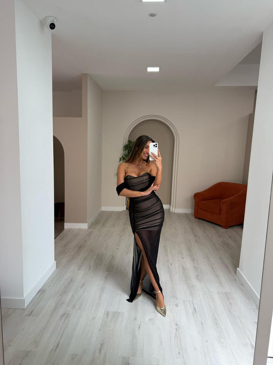 Vestido Bandage c/ drapeado - preto