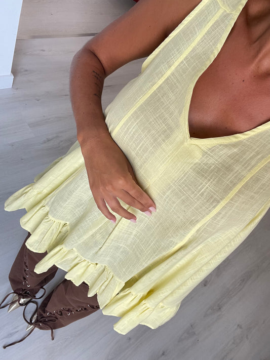 Top c/ atilhos - amarelo