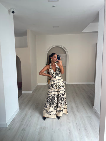 Conjunto top + calça lumina c/ padrão