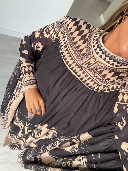 Vestido Picasso comprido