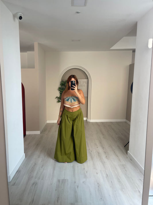 Calça c/ lenço incluído - verde caqui