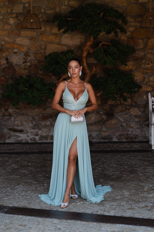 Vestido Águeda - verde água