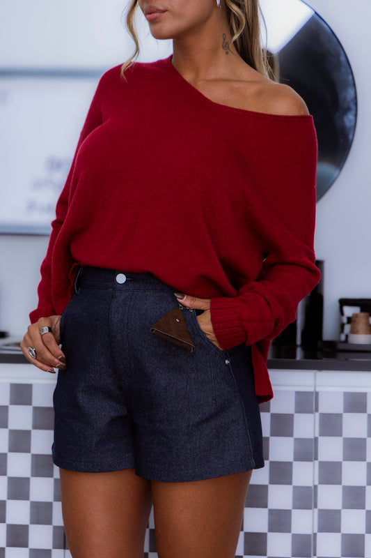 Calção sarja - azul marinho