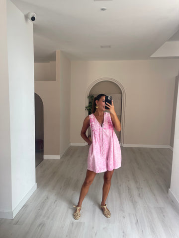 Jumpsuit em ganga rosa