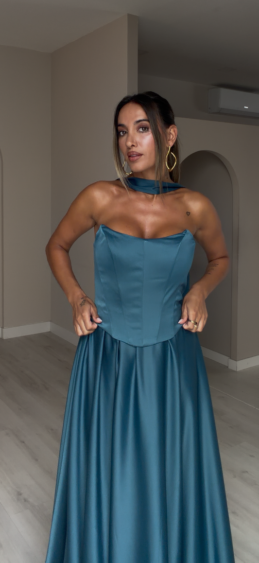 Vestido Vietname - azul