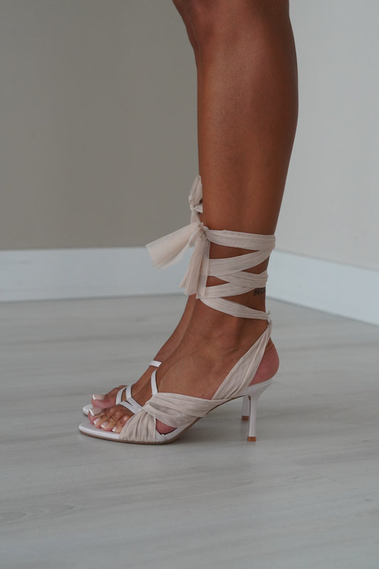 Sandália Bailarina c/ salto - bege