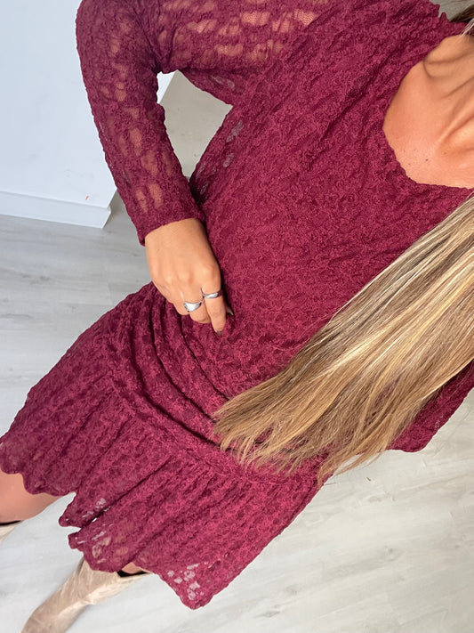 Vestido Olinda - bordeux