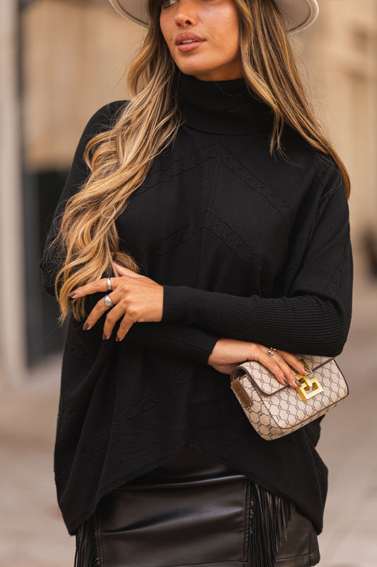 Camisola + curta a frente - preto