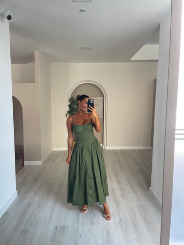 Vestido Tavira - verde tropa