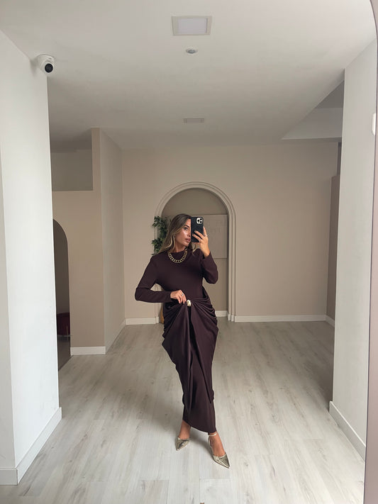 Vestido Astúrias - castanho