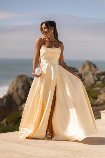 Vestido Verona c/ Brilhos - Amarelo