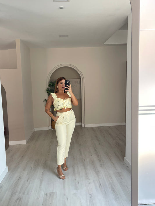 Top c/folhos - amarelo