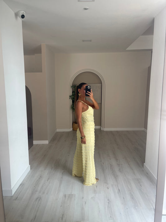 Jumpsuit croché amarelo