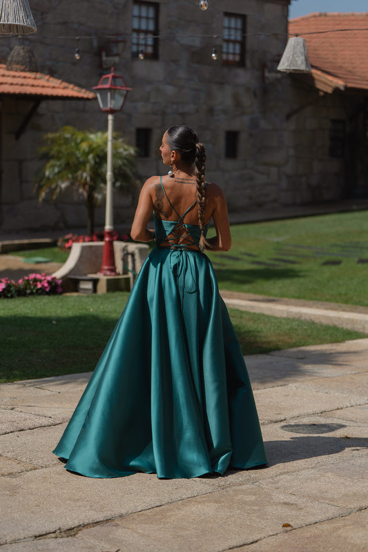 Vestido Mali - verde garrafa