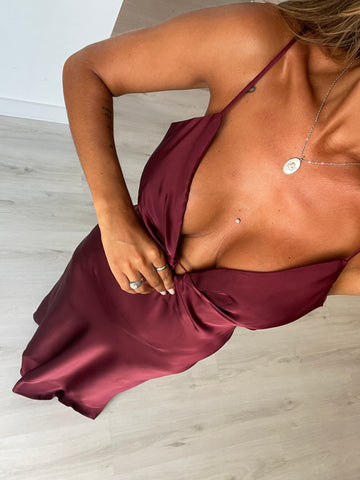 Vestido Douro - bordeux