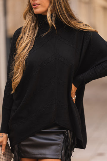 Camisola + curta a frente - preto