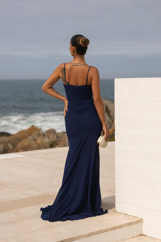 Vestido Belém - azul marinho